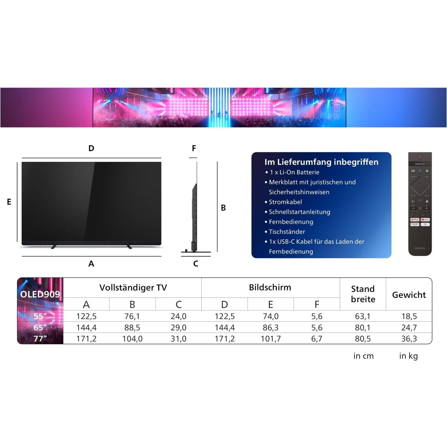 65OLED909/12-OLED-TV 56''-70''-Philips-schwarz-HiFi-Profis Darmstadt